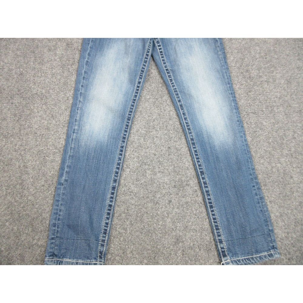 Miss Me Jeans Womens 29 Blue Denim Cuffed‎ Skinny Rhinestone Ladies 29X28 - Picture 2 of 16